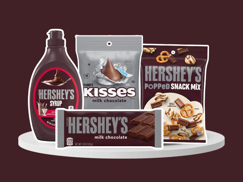 Hershey's chocolate range available in the UK including Hershey's Bars, Kisses and Cookies n Creme wholesale from Sweet and Glory