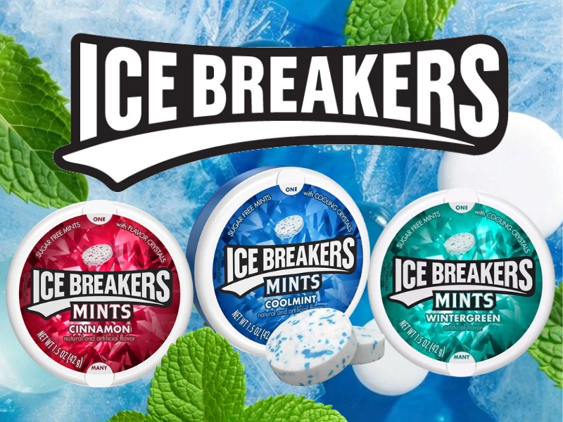 Ice Breakers mints wholesale UK &acirc; Sours, Cool Mint, Wintergreen, Spearmint, Duo Mints and Sparkling varieties available from Sweet and Glory