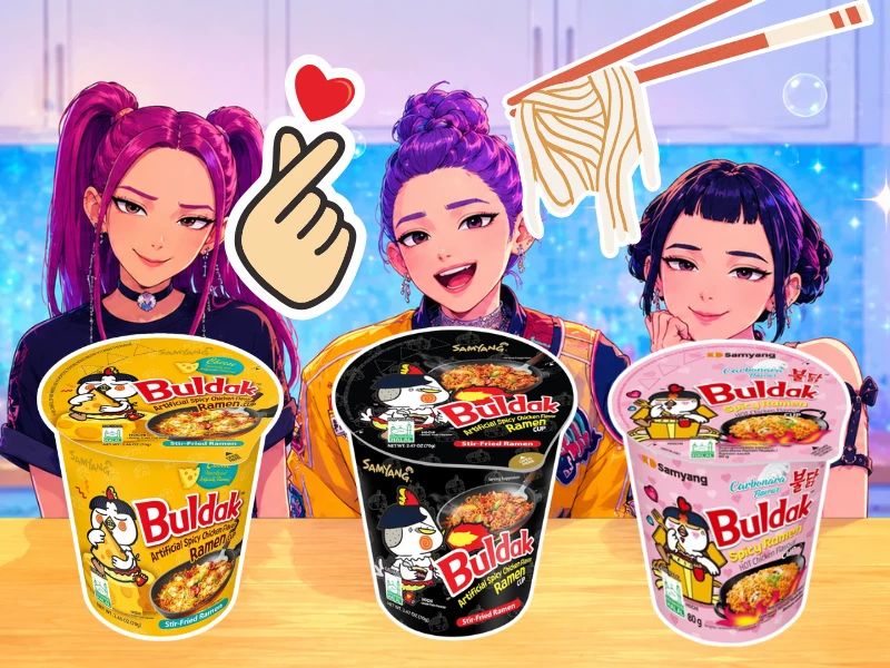 Buldak Korean fire noodles and K-pop snacks wholesale UK &acirc; Samyang Buldak, K-Pop Stars Lollipop and Photocard, and Sweet 16 Korean Ade drinks from Sweet and Glory, Manchester