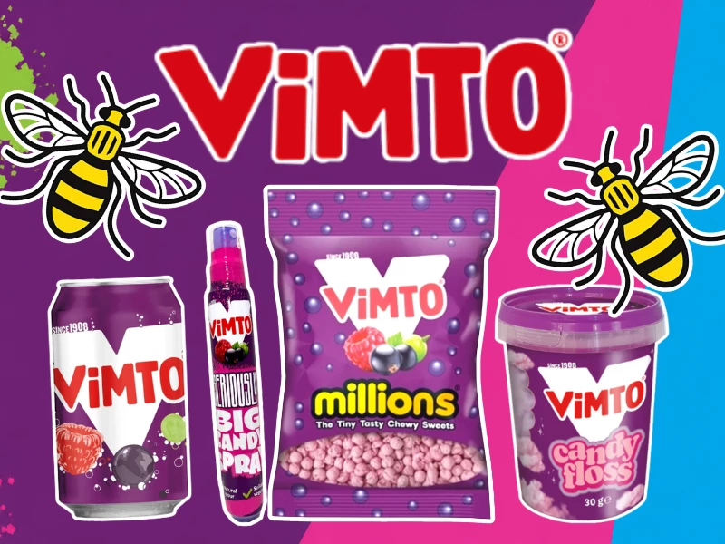 Vimto confectionery wholesale UK &acirc; Vimto Jelly Babies, Candy Floss, Roller Licker and Millions Tubes available from Sweet and Glory, Manchester