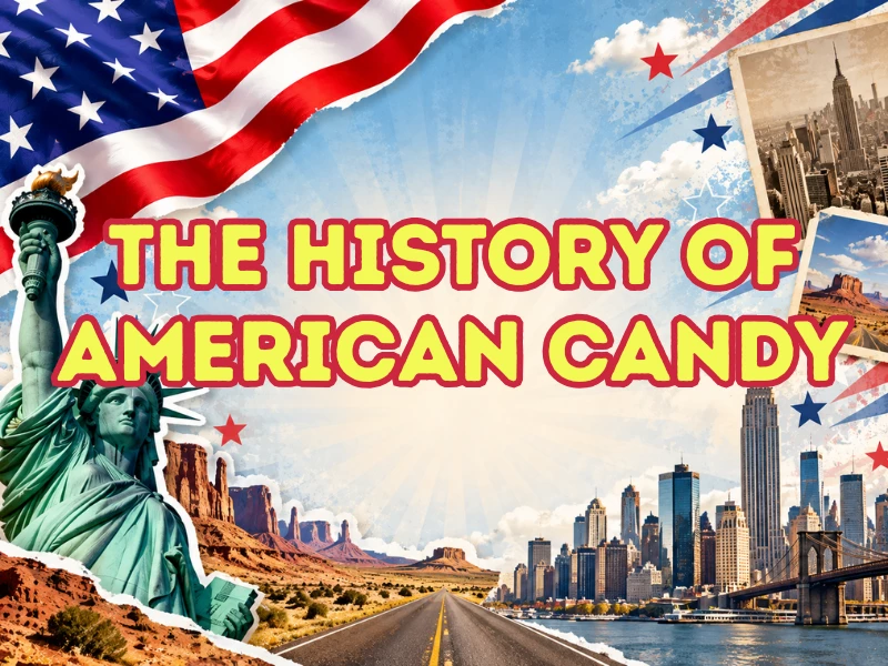 Classic American sweets including Tootsie Roll, Nerds and Airheads
