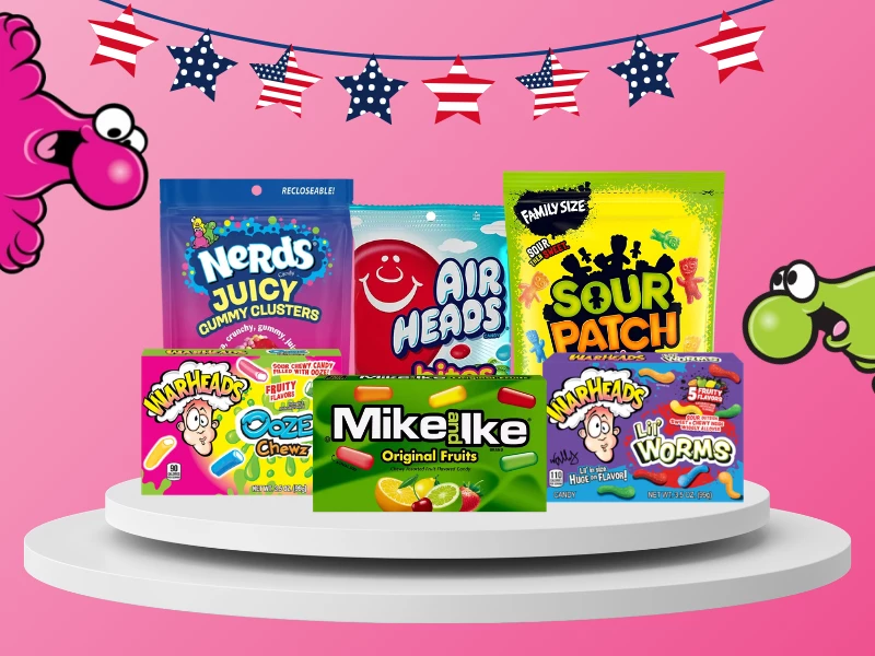 Wholesale American candy displayed in bulk cases ready for UK retailers