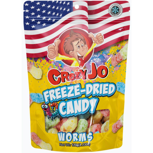 Crazy Jo Freeze Dried Worms 120g - Case