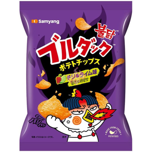 Buldak Chilli & Lime Potato Crisps 55g - Case