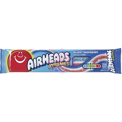 Airheads Xtremes Bluest Raspberry Belts 57g - 18ct