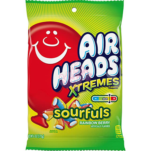 Airheads Xtremes Sourfuls Rainbow Berry Peg Bag 170g - 12ct