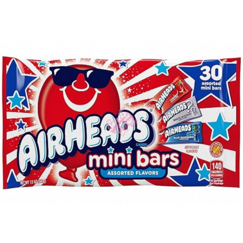 Airheads Red White and Blue Mini Bars 340g - 12ct