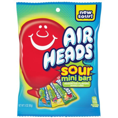 Airheads Sour Mini Bars Peg Bag 85g - 12ct