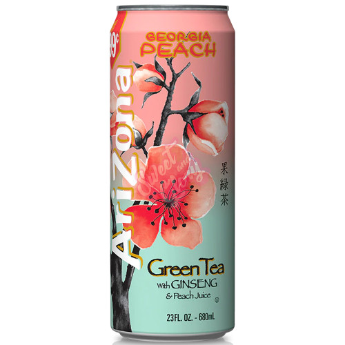 Arizona Georgia Peach - Green Tea with Ginseng & Peach Can 650ml - 24ct