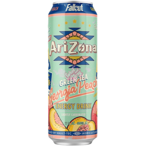 Arizona Fallout Georgia Peach Green Tea Energy Drink 650ml - 12ct