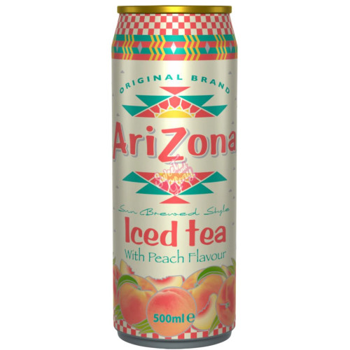 Arizona Iced Tea Peach 500ml Can - 12ct