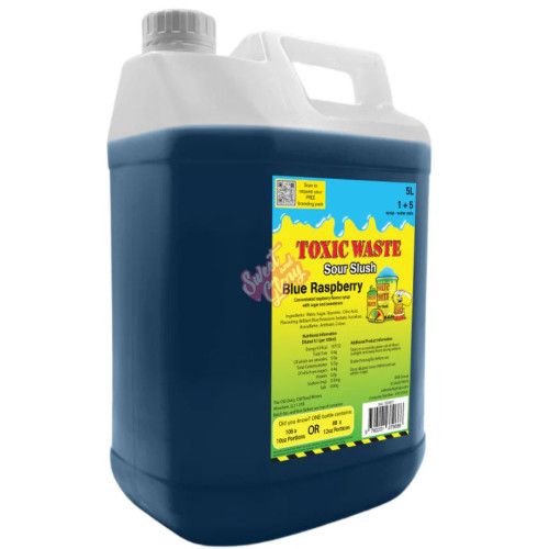 Toxic Waste Hazardously Sour Blue Raspberry Slush Syrup - 5Ltr 1ct