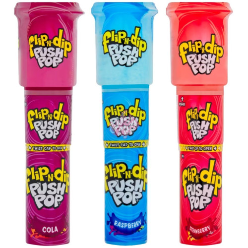 Bazooka Flip n Dip Push Pop 25g - 12ct