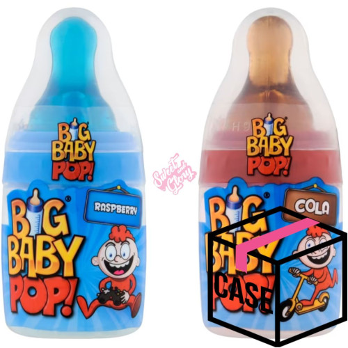 Bazooka Big Baby Pop Raspberry/Cola 32g - Case