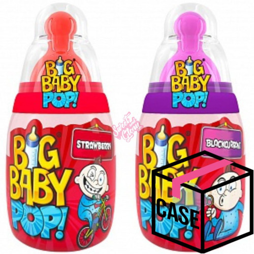 Bazooka Big Baby Pop Strawberry/Blackcurrant 32g - Case