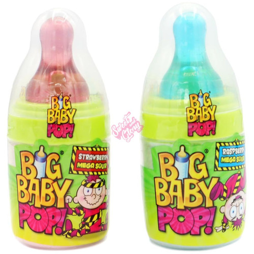 Bazooka Big Baby Pop Sours 32g - 12ct