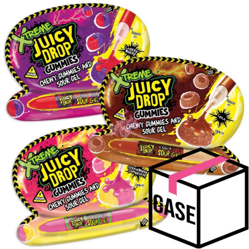 Bazooka Juicy Drop Gummies Xtreme 57g - Case