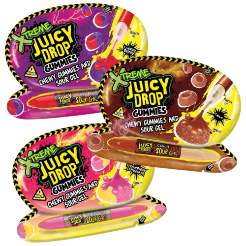 Bazooka Juicy Drop Gummies Xtreme 57g - 12ct