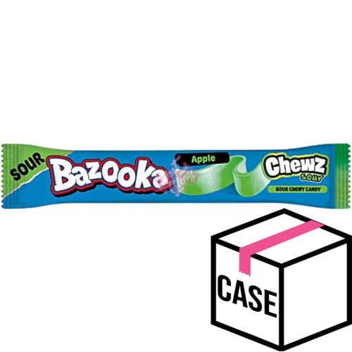 Bazooka Chew Bar Sour Apple PMP 14g - Case