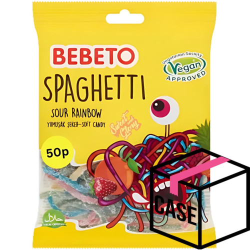 Bebeto Sour Rainbow Spaghetti 50p PMP 70g - Case