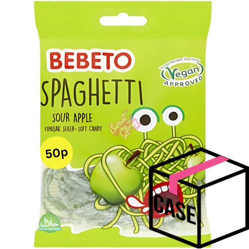 Bebeto Sour Apple Spaghetti 50p PMP 70g - Case