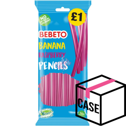 Bebeto Banana Raspberry Pencils £1 PMP 160g - Case