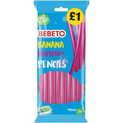 Bebeto Banana Raspberry Pencils £1 PMP 160g - 12ct
