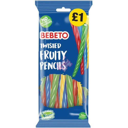 Bebeto Twisted Fruity Pencils £1 PMP 160g - 12ct