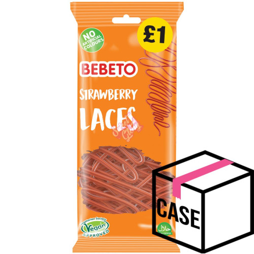 Bebeto Strawberry Laces £1 PMP 160g - Case