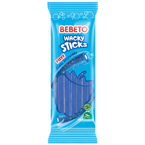 Bebeto Wacky Sticks Fizzy Blue Raspberry 160g - 24ct
