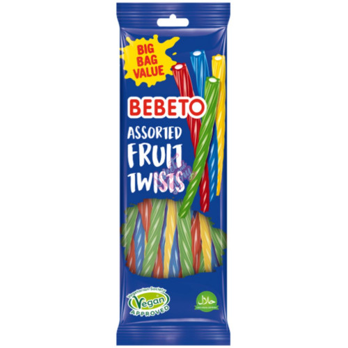 Bebeto Assorted Fruit Twists 220g - 12ct