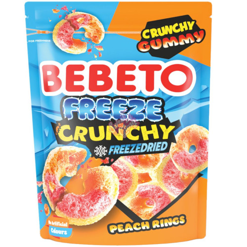 Bebeto Freeze Crunchy Peach Rings 35g - 12ct