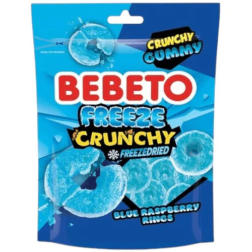 Bebeto Freeze Crunchy Blue Raspberry Rings 35g - 12ct
