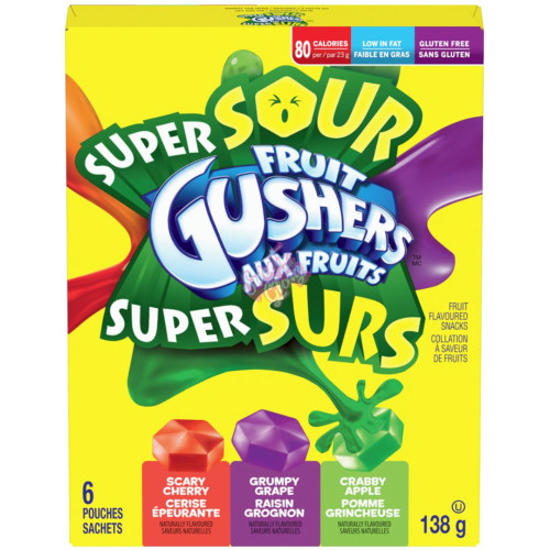 Sweet & Glory - Fruit Gushers Super Sour 138g (CAN) - Case