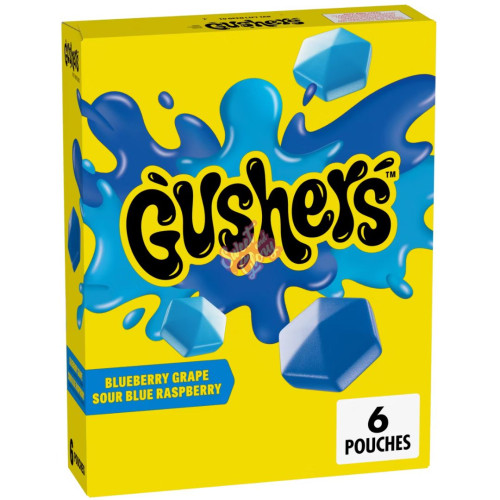 Fruit Gushers Blueberry Grape Sour Blue Raspberry 136g - 6ct