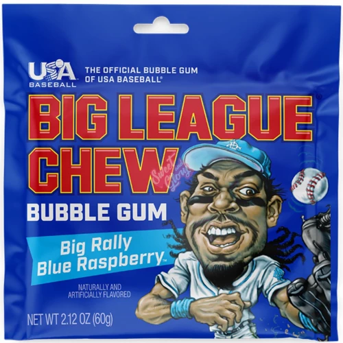 Big League Chew Big Rally Blue Raspberry 60g - 12ct