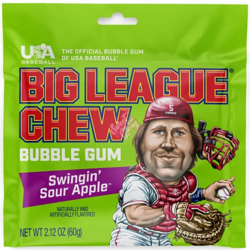 Big League Chew Swingin' Sour Apple 60g - 12ct