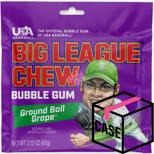 Big League Chew Ground Ball Grape 60g - Case