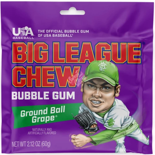 Big League Chew Ground Ball Grape 60g - 12ct