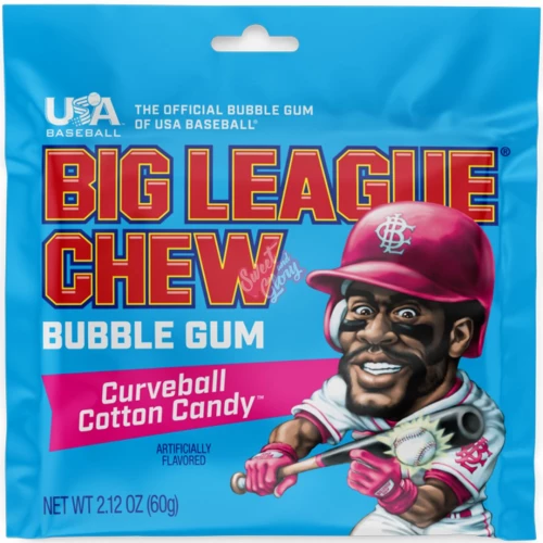 Big League Chew Curveball Cotton Candy 60g - 12ct