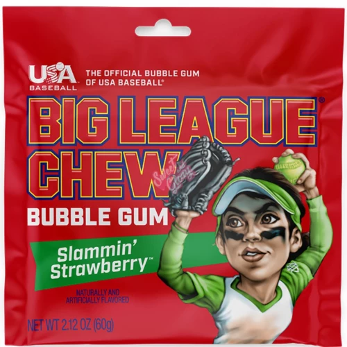 Big League Chew Slammin' Strawberry 60g - 12ct