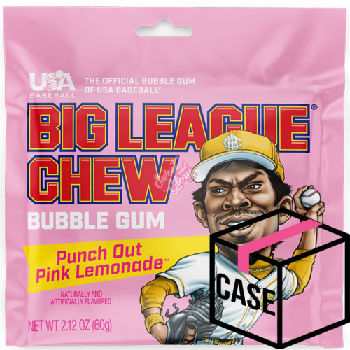 Big League Chew Punch Out Pink Lemonade 60g - Case