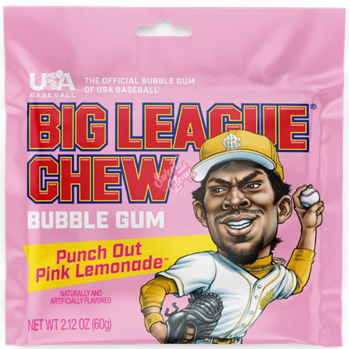 Big League Chew Punch Out Pink Lemonade 60g - 12ct