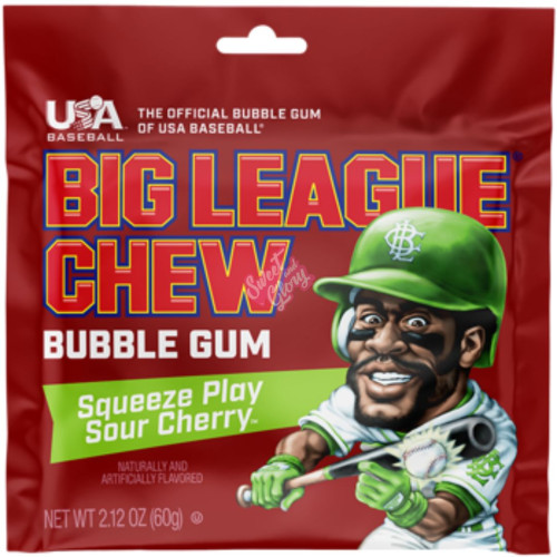 Big League Chew Squeeze Play Sour Cherry 60g - 12ct
