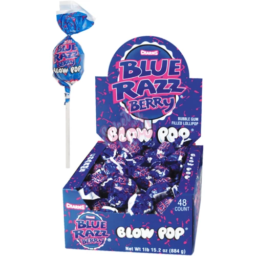 Blow Pops Blue Razz Berry 18g - 48ct