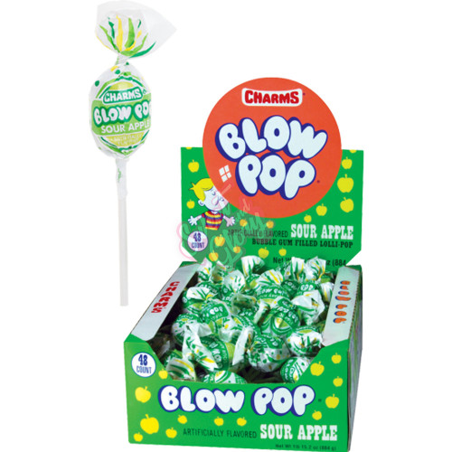 Blow Pops Sour Apple 18g - 48ct