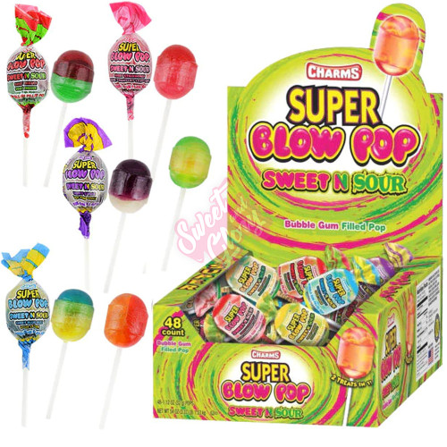 Super Blow Pop Sweet & Sour 32g - 48ct
