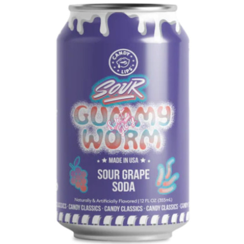 Candy Lips Gummy Worm 355ml - 12ct