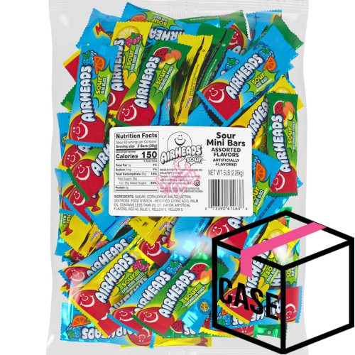 Airheads Sour Mini Bars Assorted 11.3Kg - Case