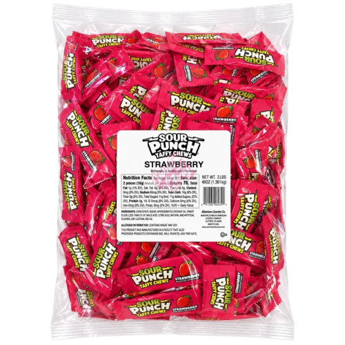 Sour Punch Taffy Chews Strawberry 1361g - 1ct